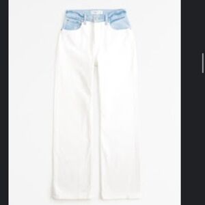 Chic Two-Tone White and Blue Jeans